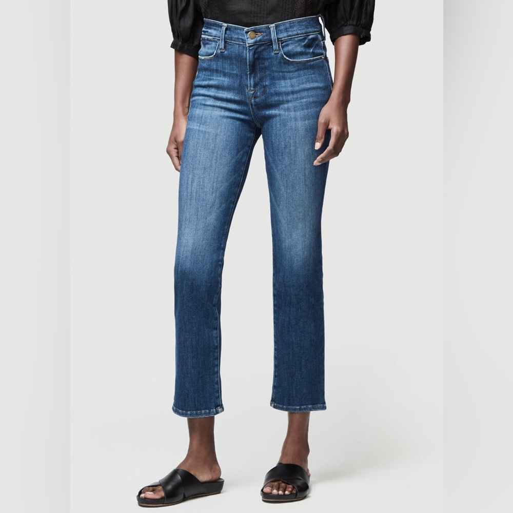 FRAME Denim Le High Straight Leg Jeans Kenmore medium rise ankle petite  29